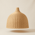 Alba handwoven wicker pendant lampshade on a neutral background