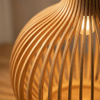 Close up of the slender wood slats on the Aspen lampshade