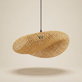 Kaia handwoven bamboo pendant lampshade in natural finish