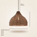 Maren wicker lampshade dimensions, from 30cm to 60cm diameter