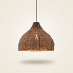 Maren handwoven wicker pendant lampshade on a neutral background