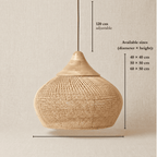 Mira wicker lampshade dimensions, from 40cm to 60cm diameter