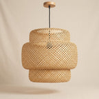 Noa handwoven rattan ceiling light in natural finish