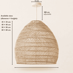 Sena wicker lampshade dimensions and available sizes: 35, 40, 50 and 60cm