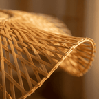 Close up of the handwoven bamboo weave on the Talia lampshade