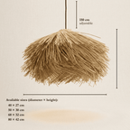 Vega straw lampshade dimensions, from 40cm to 80cm diameter