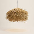 Vega handmade straw pendant lampshade on a neutral background